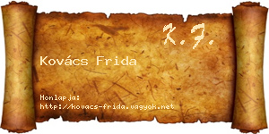 Kovács Frida névjegykártya